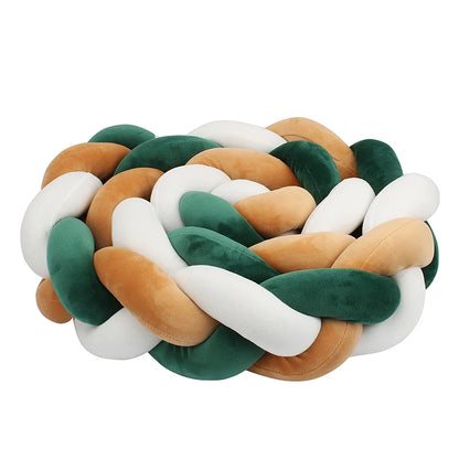 1–4M Braided Crib Bumper – Soft Baby Bed Protector Pillow for Infant Cradle & Nursery Decor