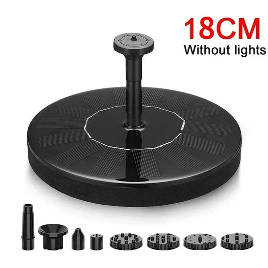 3.5W Fountain Light 7 Colors LED Solar Fountain Light Rotating Fountain with 6 Nozzle Water Pump Outdoor Bird Bath Garden Decor