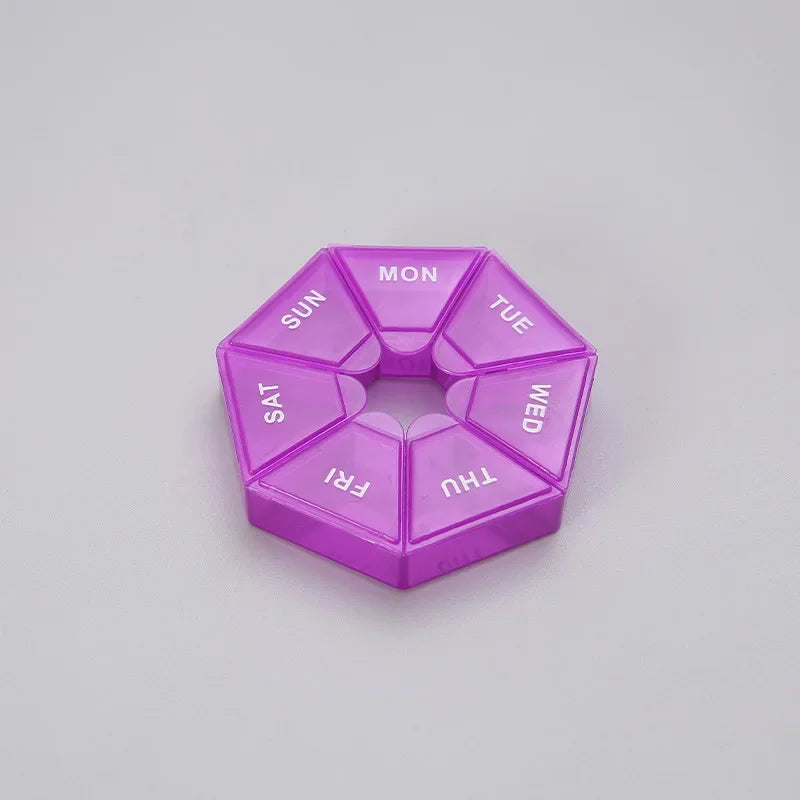 Mini 7-Day Pill Organizer – Small Portable Weekly Pill Box for Travel, Vitamins & Medicine