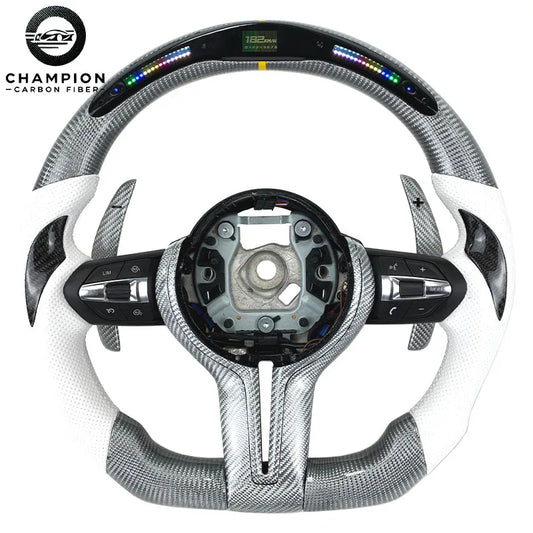 For BMW X4 X5 X2 X3 F80 F18 F20 F30 F31 F22 F23 F10 F11 Sport Carbon Fiber Steering Wheel LED Display Automotive Interior