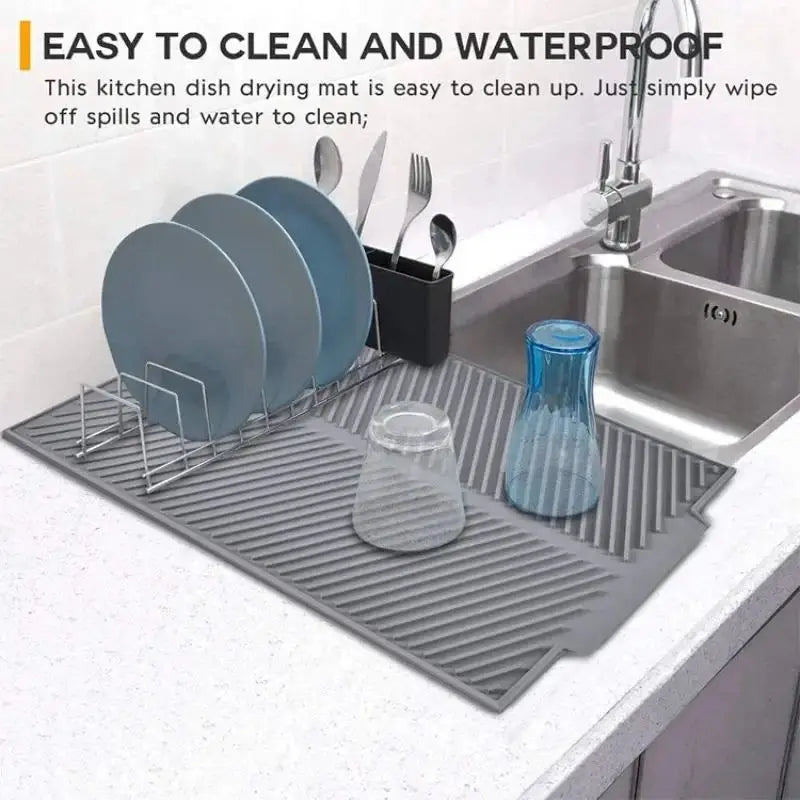 Silicone Drain Pad Drying Mat – Heat-Resistant Non-Slip Dish Mat for Kitchen & Tableware