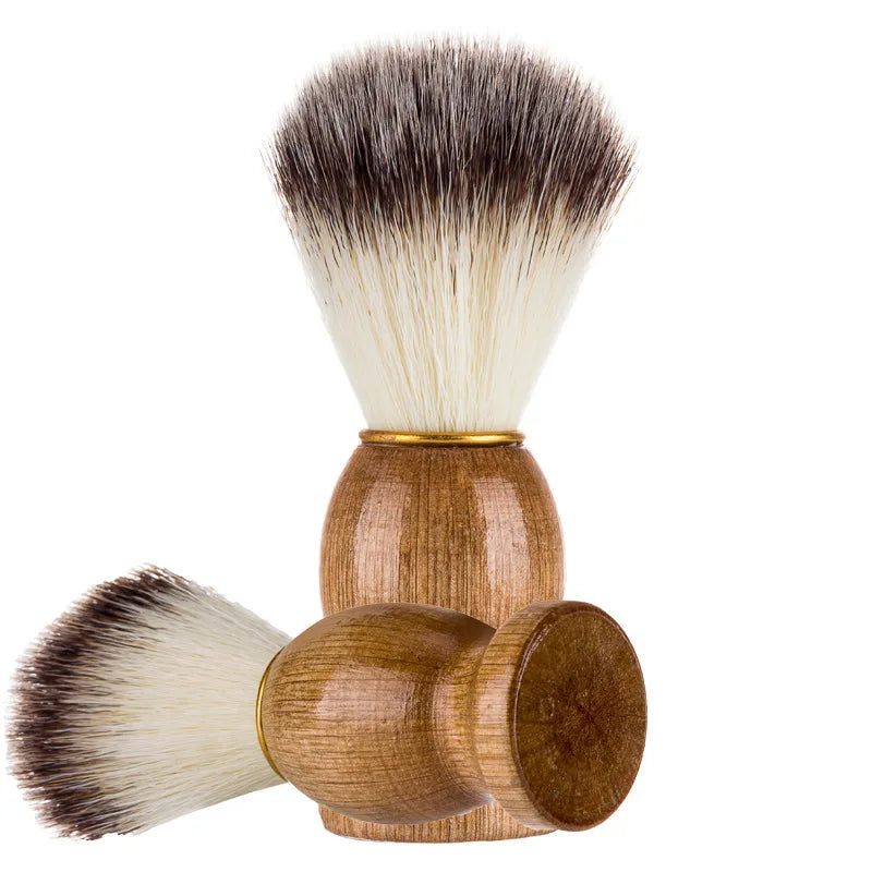 Badger Hair Shaving Brush – Wooden Handle Facial Brush for Beard Cleaning & Shave Prep