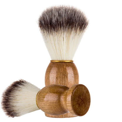 Badger Hair Shaving Brush – Wooden Handle Facial Brush for Beard Cleaning & Shave Prep