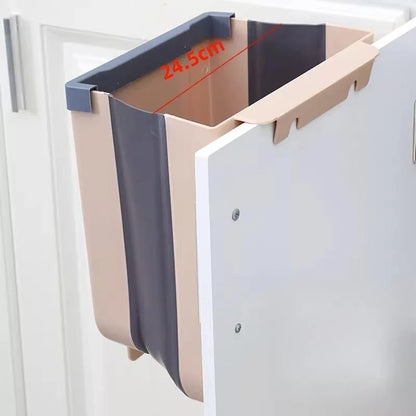 Kitchen Folding Trash Can – Wall & Cabinet Door Mounted Collapsible Trash Bin for Space Saving