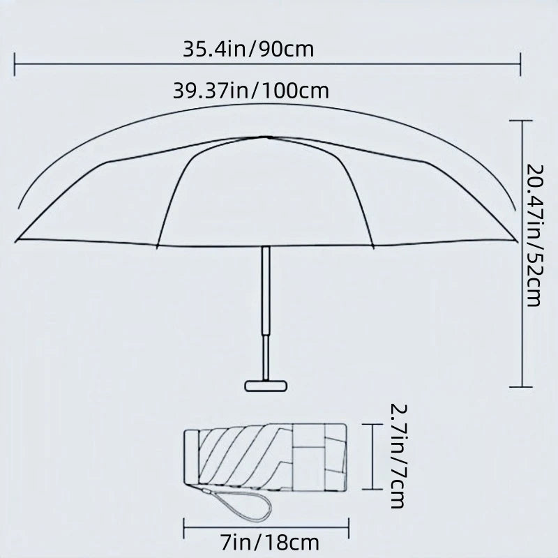 55% Off Mini Sun Umbrella Small Pocket Rain Umbrella Vinyl Folding UV Ultraviolet Protection Sun Shade Pocket Parasol Capsule