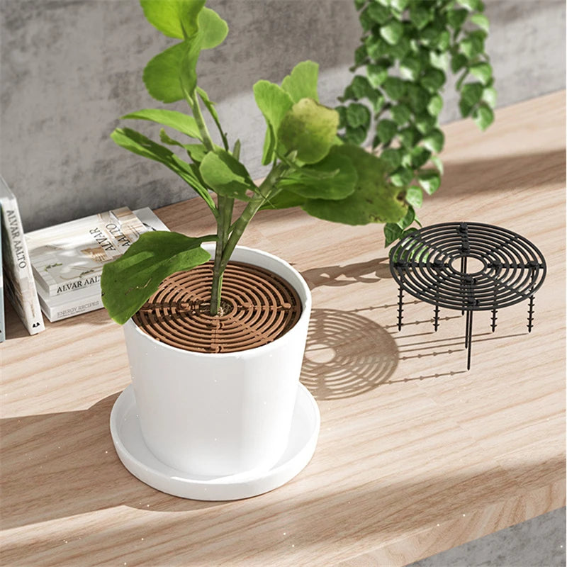 Plant Pot Soil Guard Grid – Plastic Cover with Nails to Prevent Pets & Soil Spillage