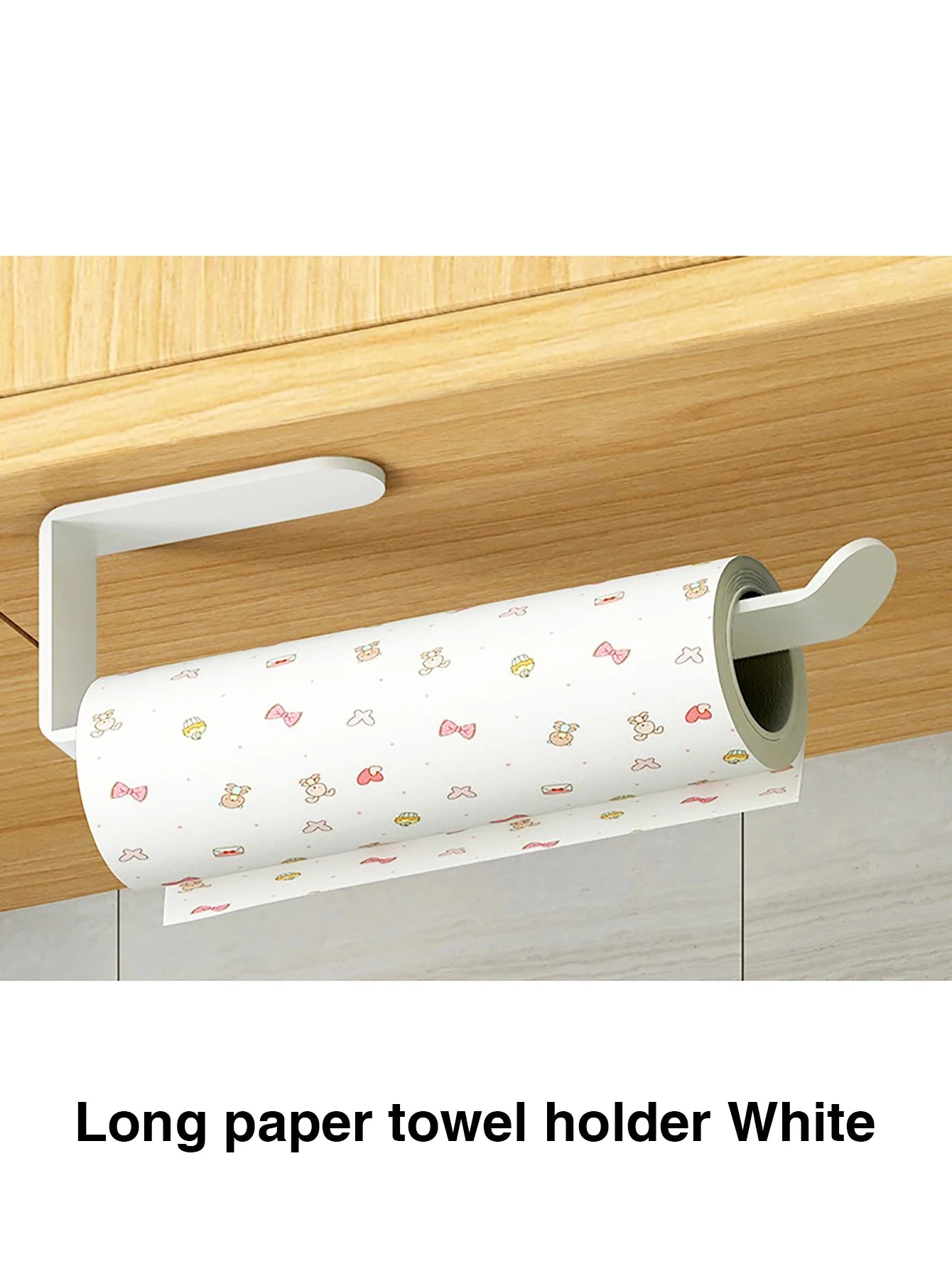 Adhesive Paper Towel Holder – Under Cabinet Tissue Rack for Kitchen & Bathroom Storage