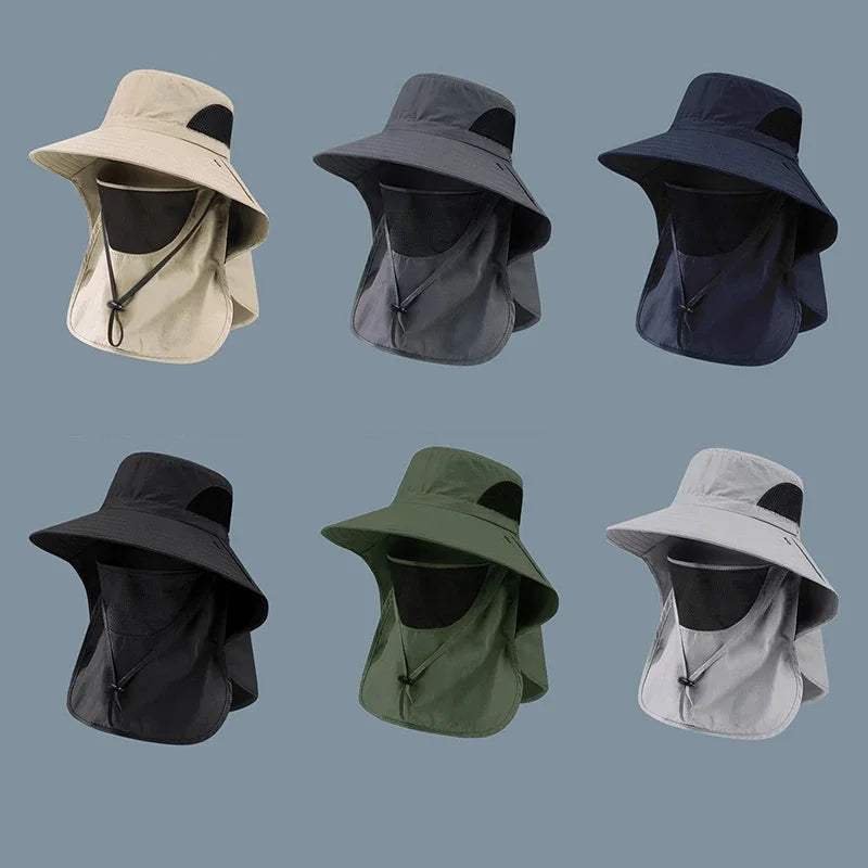 UV Protection Summer Sun Hat – Outdoor Fishing & Hiking Cap with Neck Flap for Men & Women