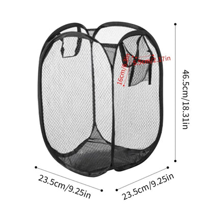 Portable Mesh Pop-Up Laundry Hamper – Breathable Foldable Laundry Basket for Travel, Dorm, Bathroom & Small Spaces