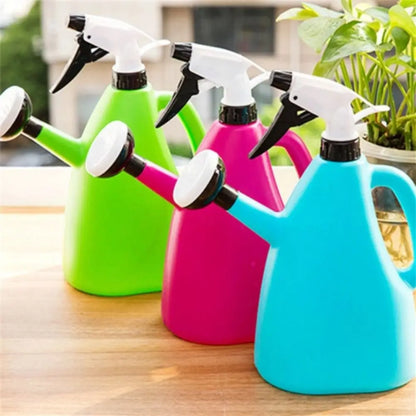 Adjustable Spray Watering Pot – 1L Plastic Flower Sprayer with Dual Nozzles