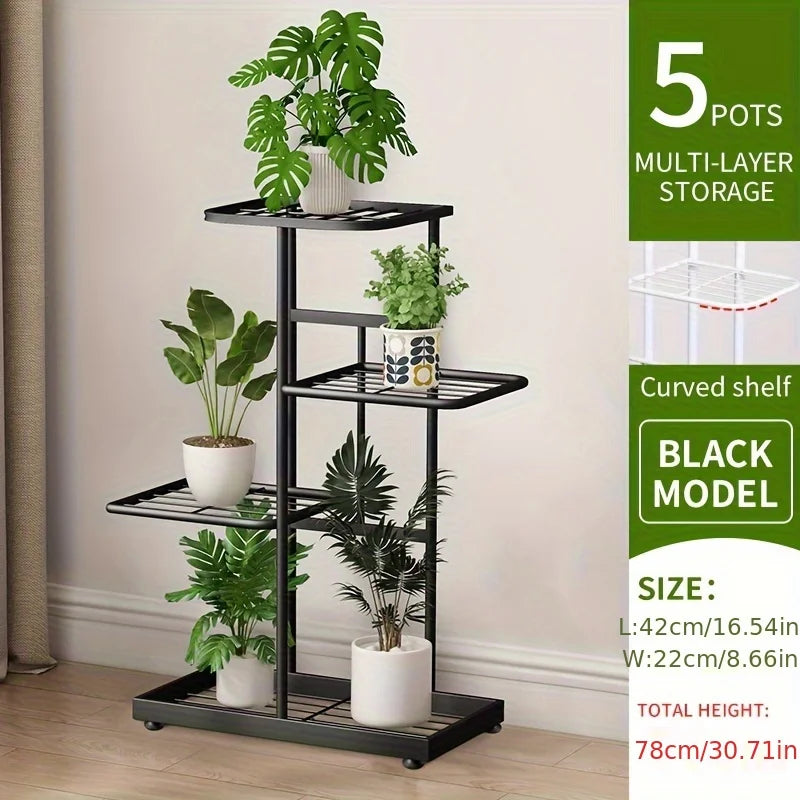 Iron Plant Stand – 4/5/6-Layer Multi-Tier Flower Shelf Rack Organizer