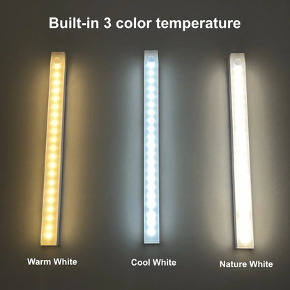 Wireless LED Motion Sensor Night Light – USB Type-C Rechargeable Cabinet Lamp for Closet, Kitchen, Staircase & Bedroom Wall Lighting