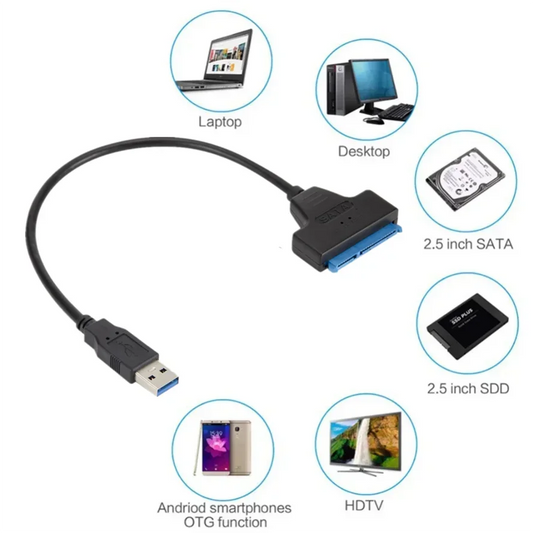USB 3.0 / 2.0 To SATA Cable Adapter Extension Computer Cables Connectors Support 2.5 Inches External Ssd Hdd Hard Drive Adapter