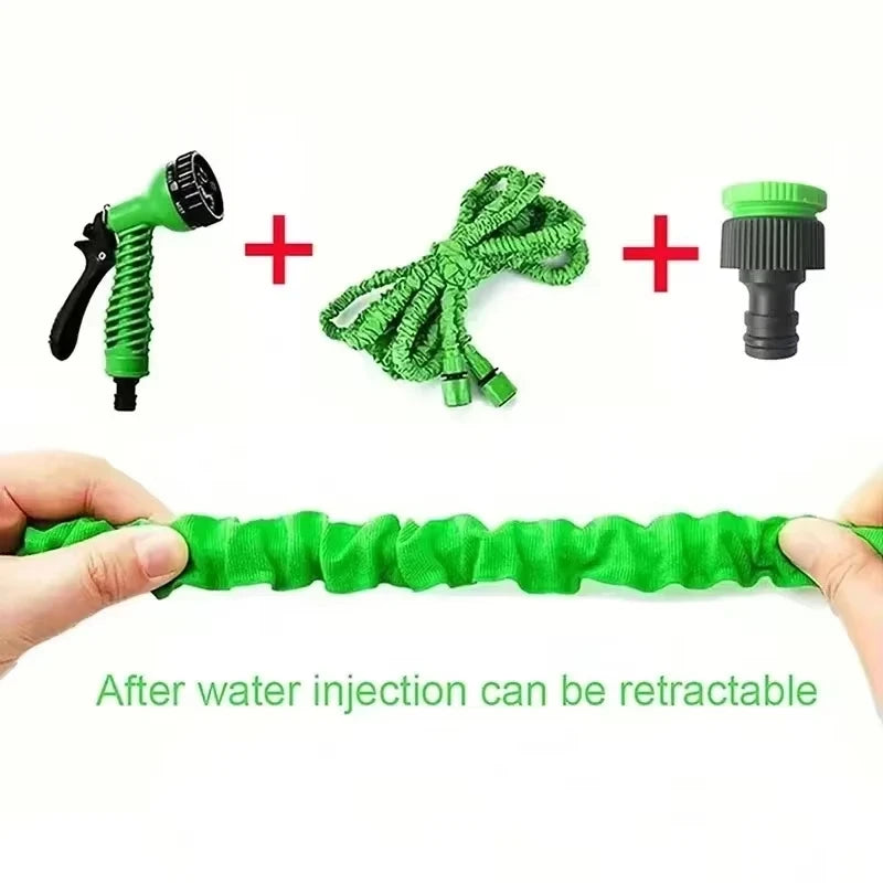 Expandable Garden Hose with 7 Spray Functions – High-Pressure Watering Hose with Nozzle for Car Wash, Pets, and Home Garden Use