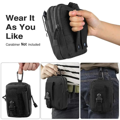 Tactical Universal Cell Phone Holster – Molle Hip Waist Pack with Zipper for Men & Women