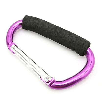 Large Carabiner Stroller Hook Organizer – Aluminum D-Ring Clip for Bags & Purses