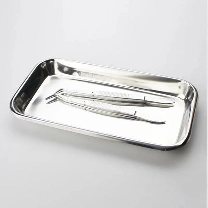1/2PCS Stainless Steel Kitchen & Medical Storage Tray – Square Organizer for Dental, Tattoo, Nail & Medical Tools