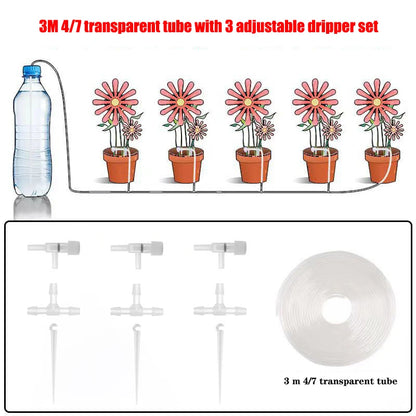 Garden Drip Irrigation Kit with Regulating Valve – Micro Dripper Watering System for Greenhouses & Potted Plants