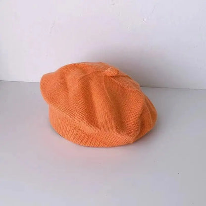 Flower Baby Beret Hat – Winter Warm Knitted Beanie Cap for Infant Girls