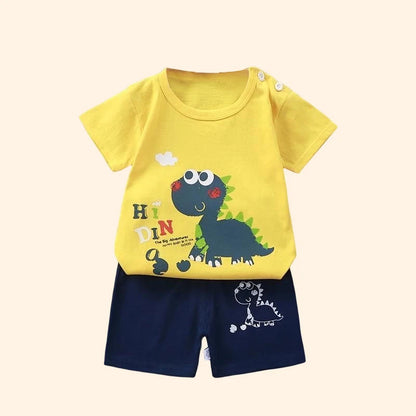 100% Cotton Toddler Outfit Set – Soft Summer T-Shirt & Shorts 2PCS for Boys and Girls (Ages 1–7 Years)