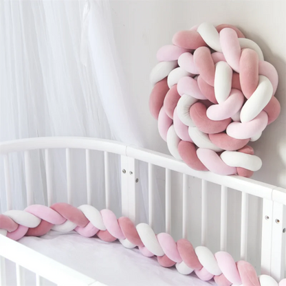 Braided Baby Bed Bumper – Soft Knot Crib Bumper for Infant Cradle Protection (1M–4M)
