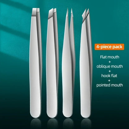 1/4 Pcs Professional Beauty Tool Eyebrow Tweezers Set Stainless Steel Eyebrow Forceps Set For Facial Hair Inward Growing women