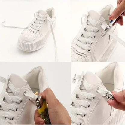 Elastic No Tie Shoelaces Semicircle Shoe Laces For Kids and Adult Sneakers Shoelace Quick Lazy Metal Lock Laces Shoe Strings