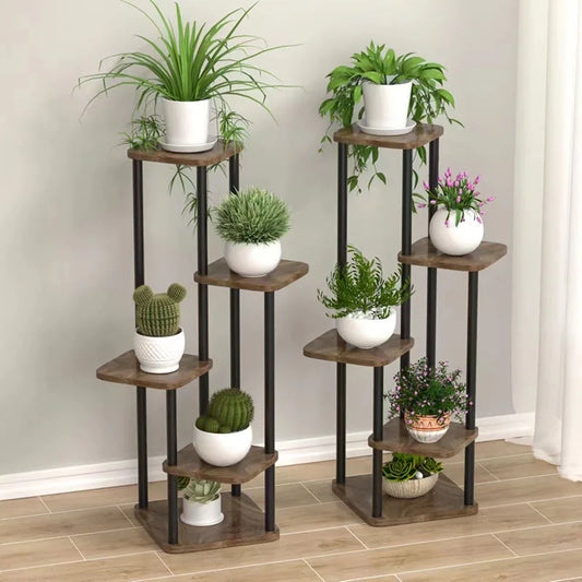 4/5/6 Tier Wooden Plant Stand – Multi-Layer Indoor/Outdoor Flower Shelf Display Rack