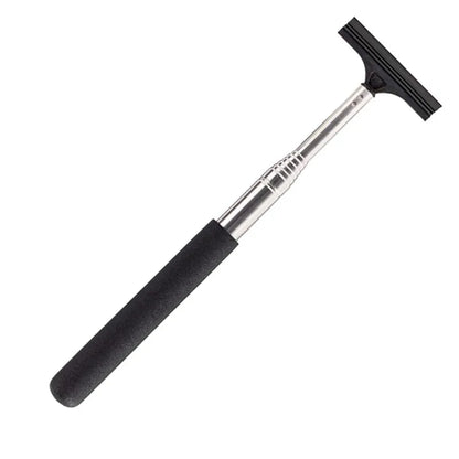 Telescopic Car Rearview Mirror Wiper with Stainless Steel Handle – Auto Glass Cleaning Tool
