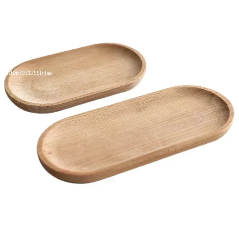 Japanese Style Wooden Oval Serving Tray – Food Plate, Tea Cup Saucer, Fruit Plate & Decorative Pallet
