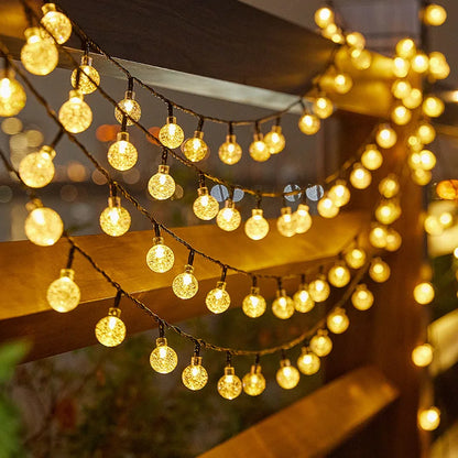 Solar Bubble Ball String Lights – Waterproof LED Water Drop Lights for Outdoor Christmas, Patio, Garden & Holiday Decorations