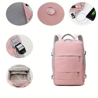 Large Capacity Travel Backpack – Waterproof Multifunctional Backpack with Shoe Compartment for Men & Women