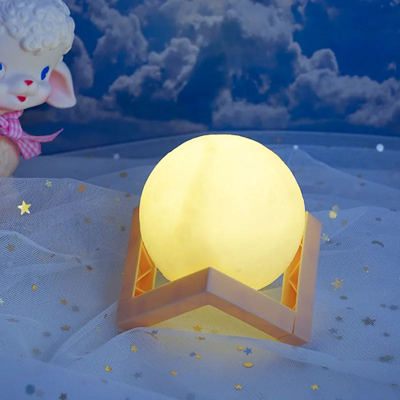 DIY Hand-Painted Moon Light Kit for Kids - Parent-Child Educational Craft Educational Planet Night Light Kindergarten Activity