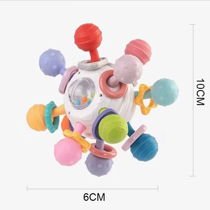 Montessori Baby Toys 0–12 Months – Silicone Sensory Rattle & Teething Toys for Infant Grasping and Development
