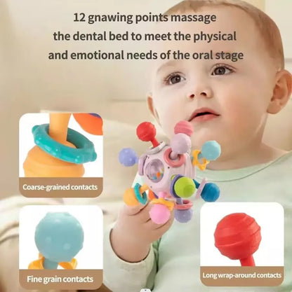 Montessori Baby Toys 0–12 Months – Silicone Sensory Rattle & Teething Toys for Infant Grasping and Development